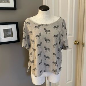 Anthropologie Scoop Neck Zebra Tee